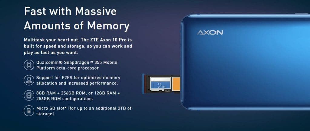ZTE Axon 10 Pro heading to U.S, price starts at $550