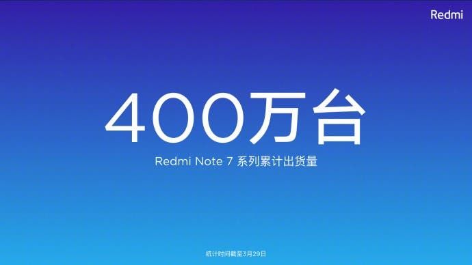 Redmi Note 7 Series Sold Over 4 Million Units