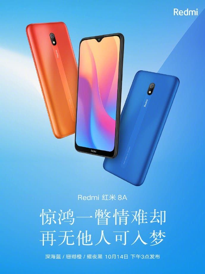 Redmi 8A To Come In Three Color Options of Blue, Black, and Orange
