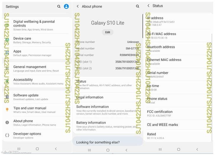 Samsung Galaxy S10 Lite appears on FCC: Confirmed to use a 6.7-inch screen