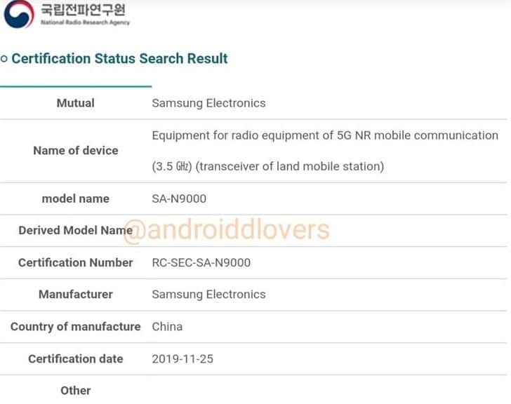 Mysterious 5G phone from Samsung gets South Korean certification
