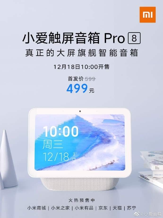 Xiaomi Xiao Ai Touch Screen Speaker Pro Went On Sale at 499 Yuan ($71)