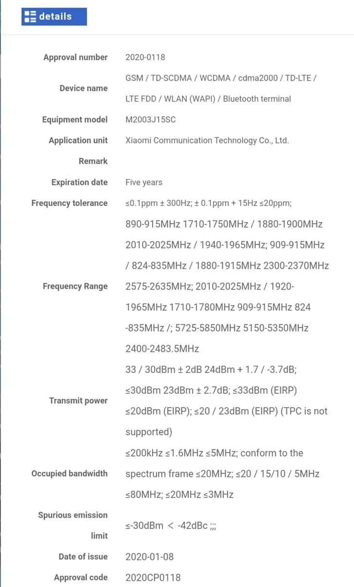Alleged Redmi Note 9 Pro And Another Xiaomi Phone Passed TENAA