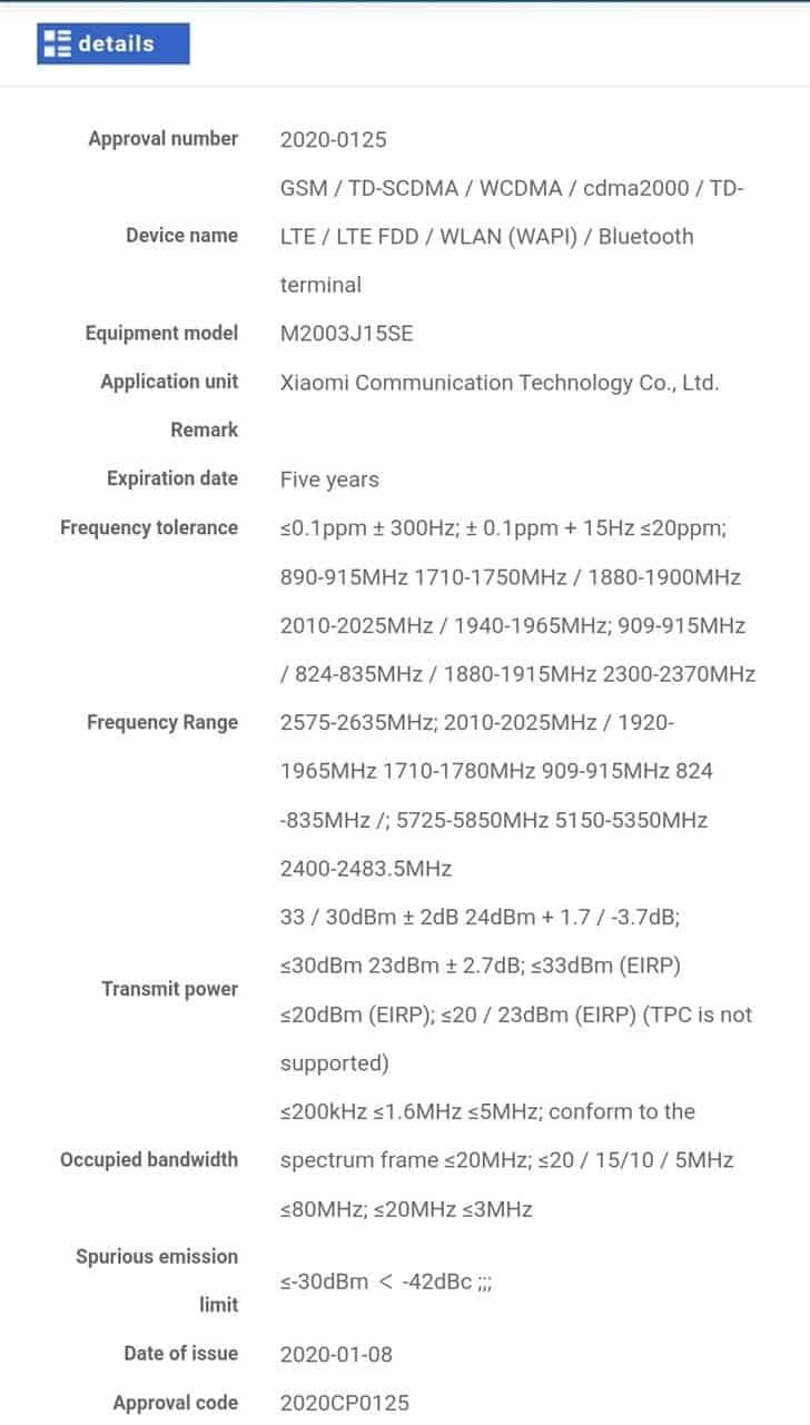 Alleged Redmi Note 9 Pro And Another Xiaomi Phone Passed TENAA