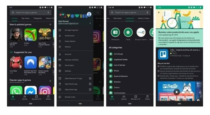 Google Play Store gets Dark Mode switch, only available on Android 10