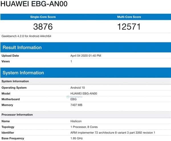 Honor 30 Pro Leaked In GeekBench 4.2 Database: Sports Kirin 990