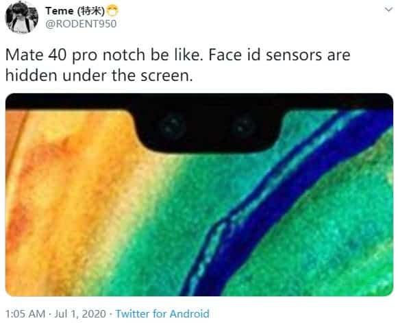 Huawei Mate 40 Pro Will Bring Back Bangs Screen To Support Face Recognition