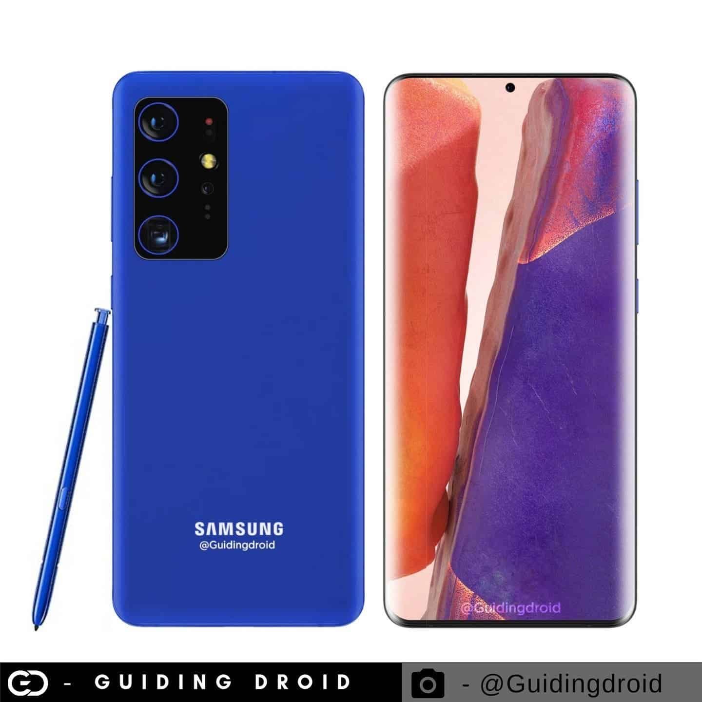 Samsung Galaxy S21 with an S Pen stylus appears in renders