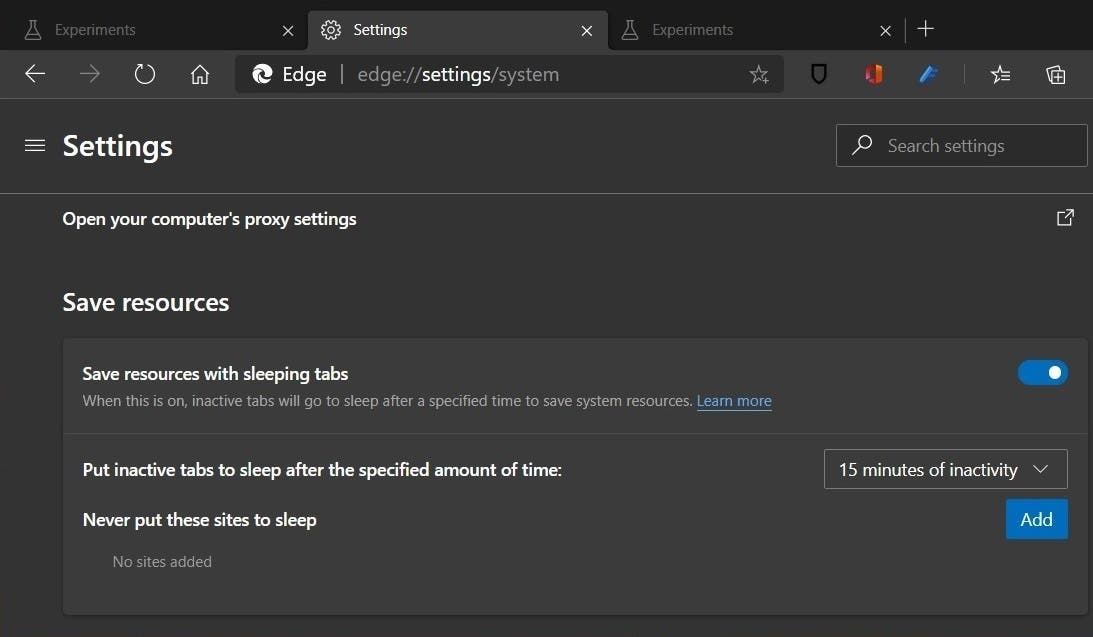 Microsoft Edge Browser Will Manage Memory Usage Via Tab Freeze