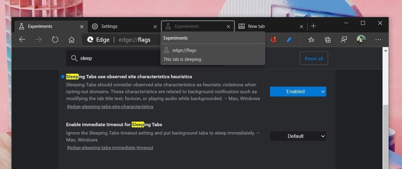 Microsoft Edge Browser Will Manage Memory Usage Via Tab Freeze