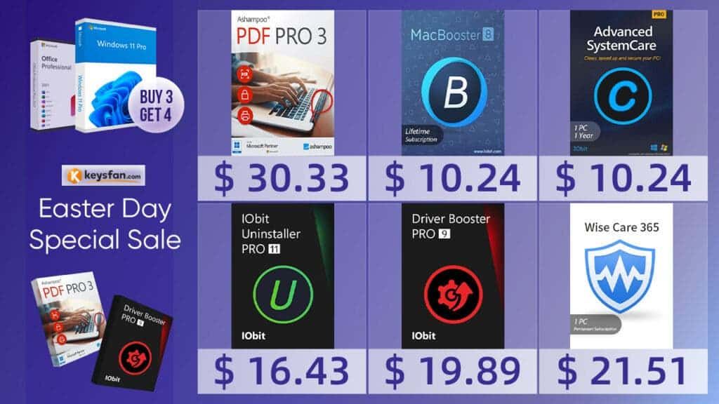 Windows and Office with lowest prices in the Keysfan Easter Sale