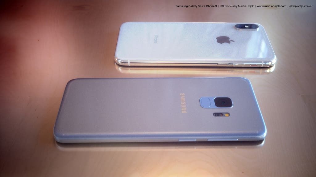 Samsung Galaxy S9 vs iPhone X: Comparing 3D Renderings