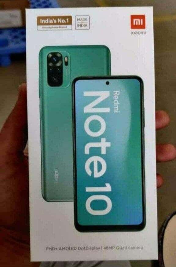 Redmi Note 10 retail box has appeared
