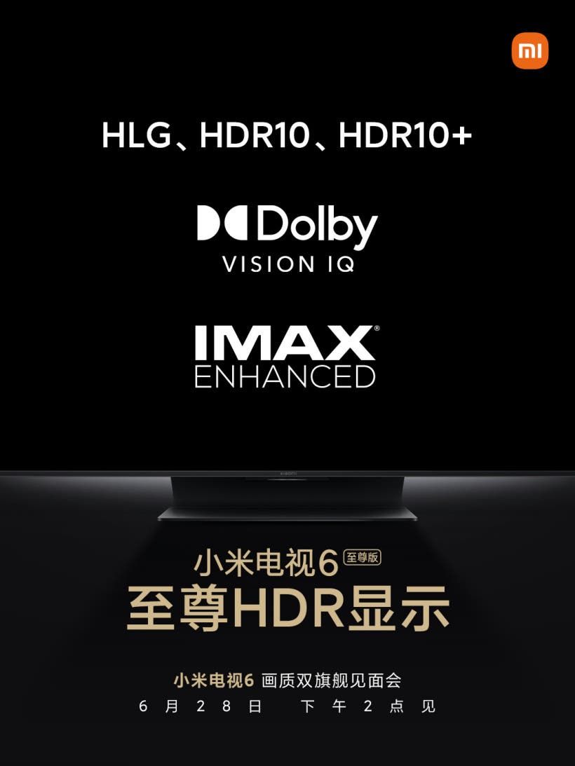 Xiaomi will present the flagship Mi TV 6 smart TVs at the end of June
