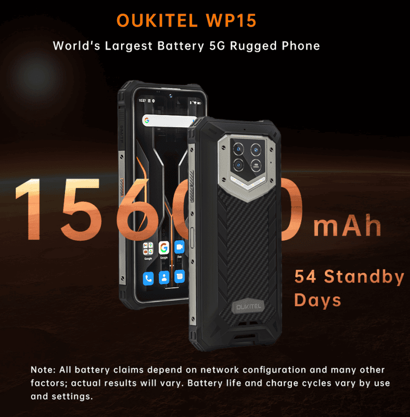 Oukitel WP15 hits 5G era as the first 15.600 mAh 5G rugged phone