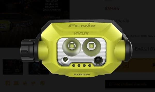 Fenix Launched highly-awaited WH23R gesture sensing work headlamp