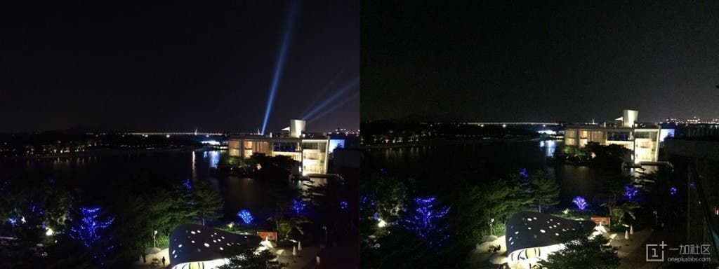 OnePlus 2 night photo samples compared to iPhone 6 looking very impressive