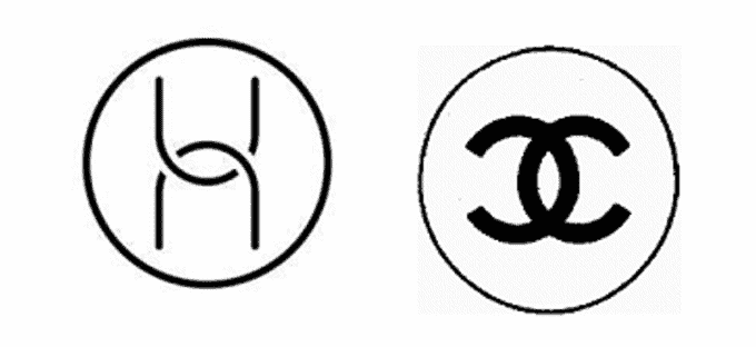 Huawei's trademark logo (left) and Chanel's long-standing logo (right)