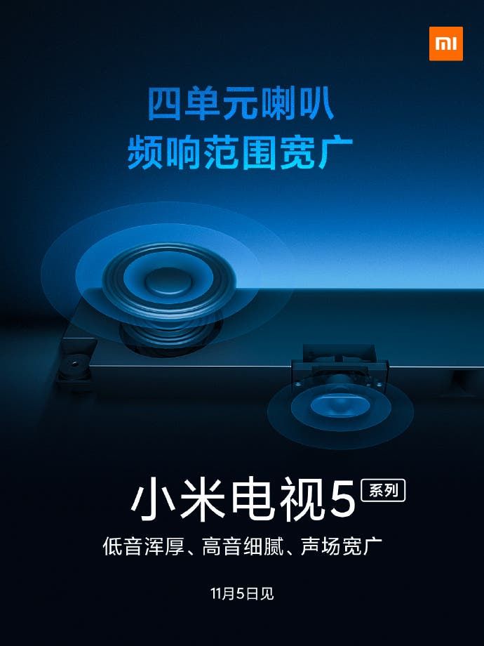 Xiaomi TV 5 Series To Come With Four-Unit Speaker