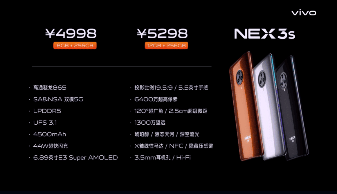 Vivo NEX 3s is Official with 99.6% StB and UFS 3.1 Memory