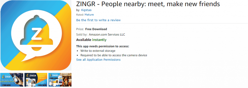 Social app ZINGR is now available on Amazon and GetJar