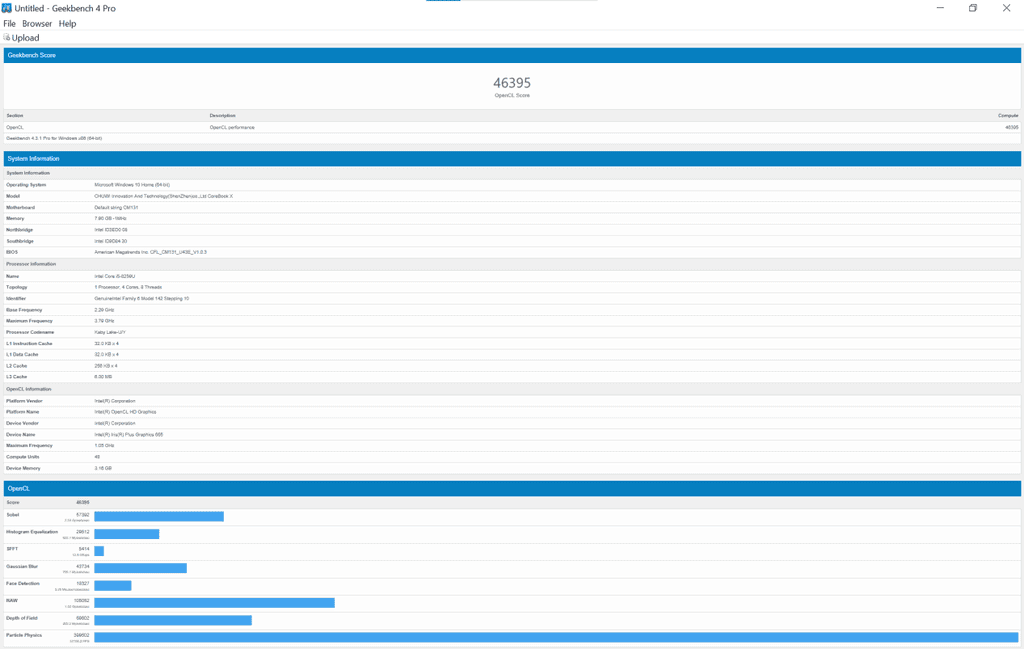 New CoreBook X performance test - i5-8259U same as MacBook Pro