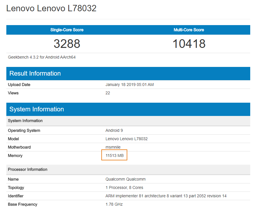 Lenovo Z5 Pro GT 12GB Version Provides The Same Performance as 8GB