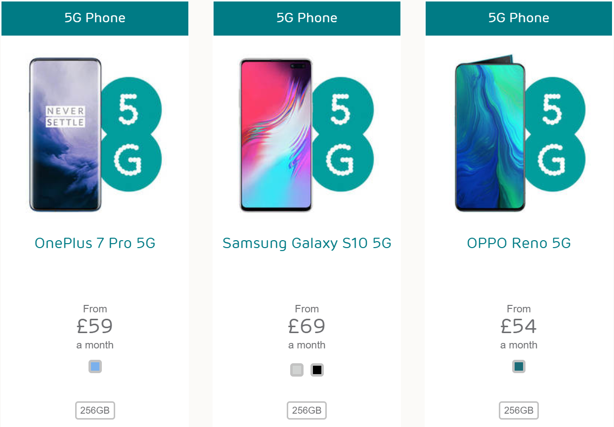 Four 5G smartphones now available in the UK via EE