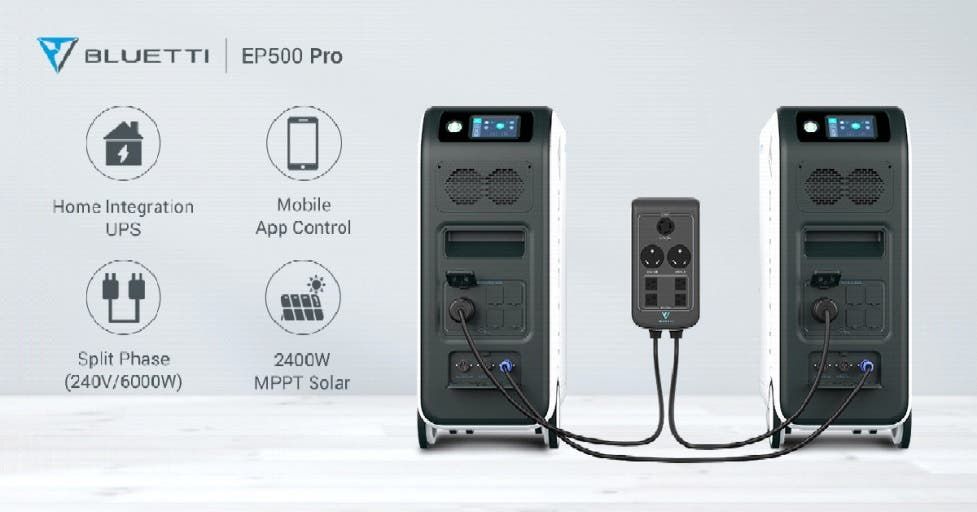 Specs for BLUETTI EP500 Pro mobile solar battery