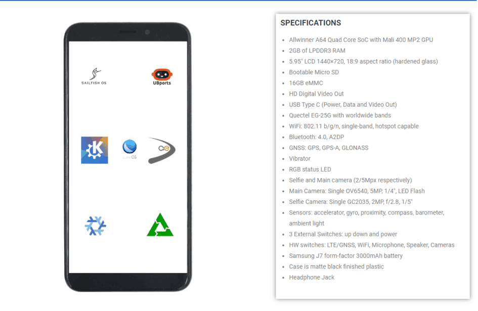 PinePhone WIth ... Linux Onboard Announced at $150