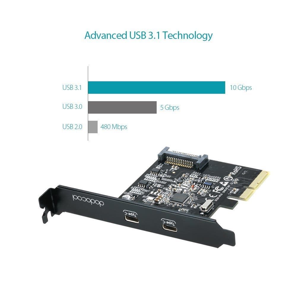 Dodocool DC26 PCI-Express Card to USB 3.1 Type-C port now on Sale