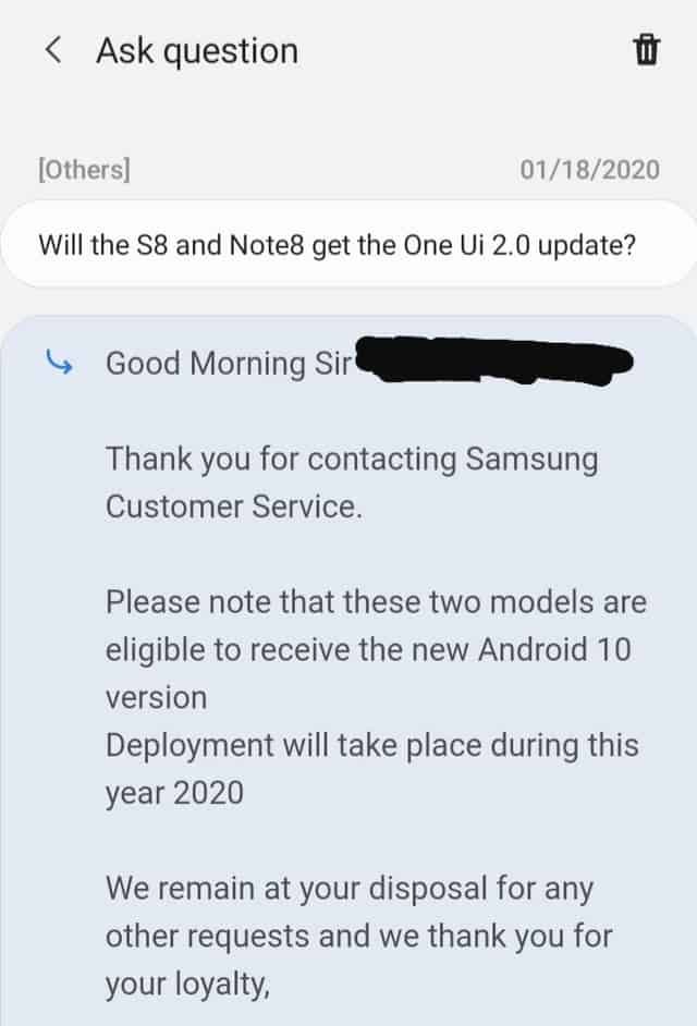 Samsung continues to insist: there will be Android 10 for the Galaxy S8