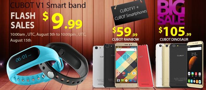 Cubot flash sales for Dinosaur, Rainbow and V1 are up
