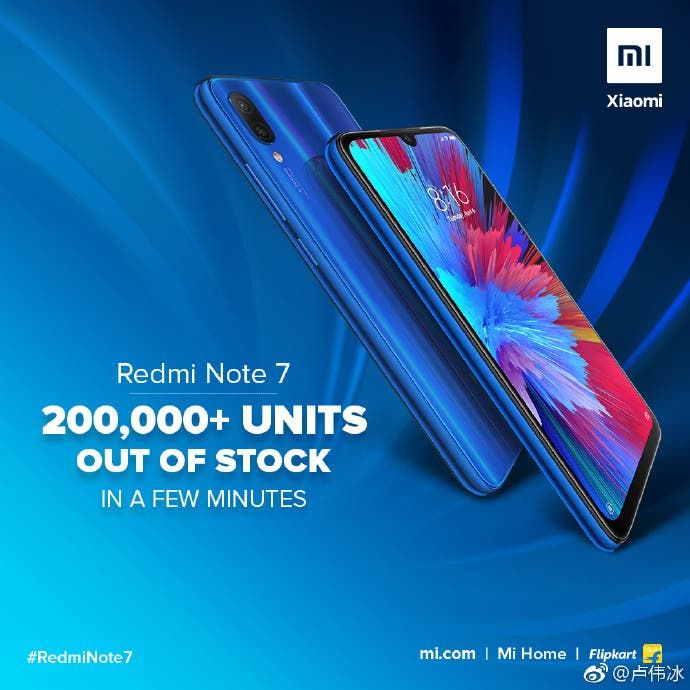 Redmi Note 7 Got Out of Stock in India: 200K Units Sold Like Hotcakes