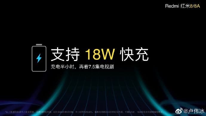 Redmi 8 Series To Support 18W Fast Charge Feature