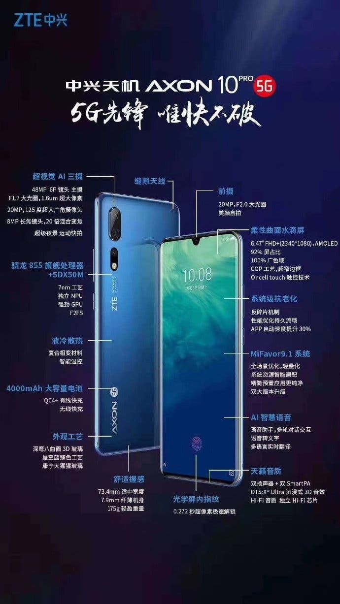 ZTE Axon 10 Pro 5G Will Open Appointment On July 23