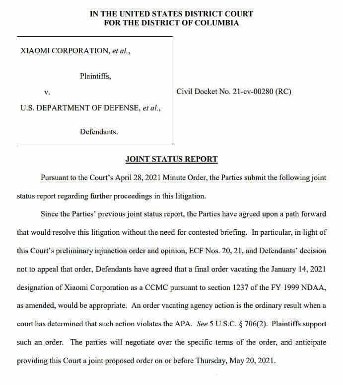 Xiaomi Reached Settlement With US Government, Removed From Blacklist
