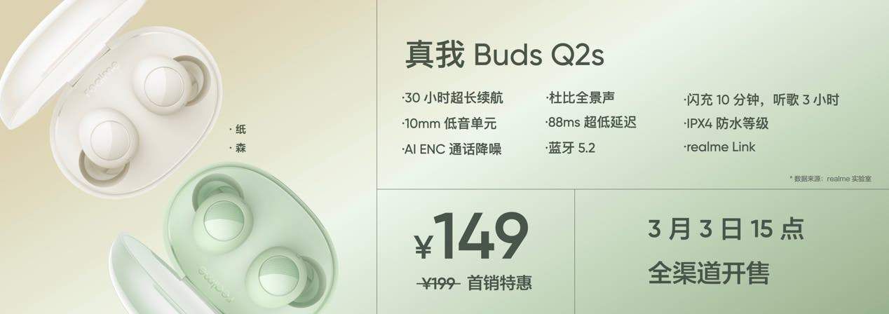 Realme Buds Q2s High-end TWS Headphones Released At 199 Yuan ($32)