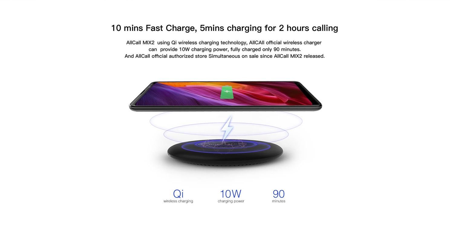 AllCall Mix2 coming with Fast & Qi Charging Technology