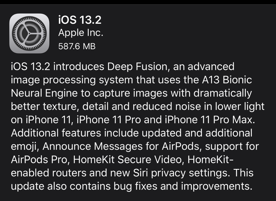iOS 13.2 now available with Deep Fusion, new emoji, AiPods Pro support and more