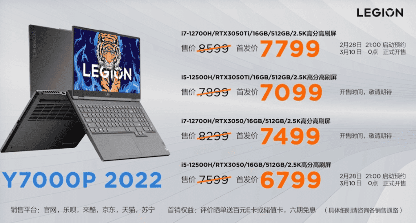 Lenovo Legion Y9000P / Y7000P Gaming Notebooks Launched