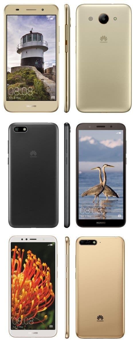 Huawei Y3 (2018), Y5 Prime and Y6 Shown In Photos