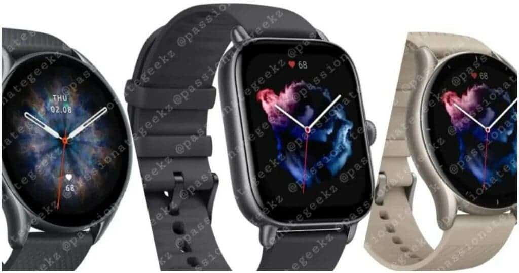 Amazfit GTR 3, GTR 3 Pro, GTS 3 Renders & Specifications Leaked