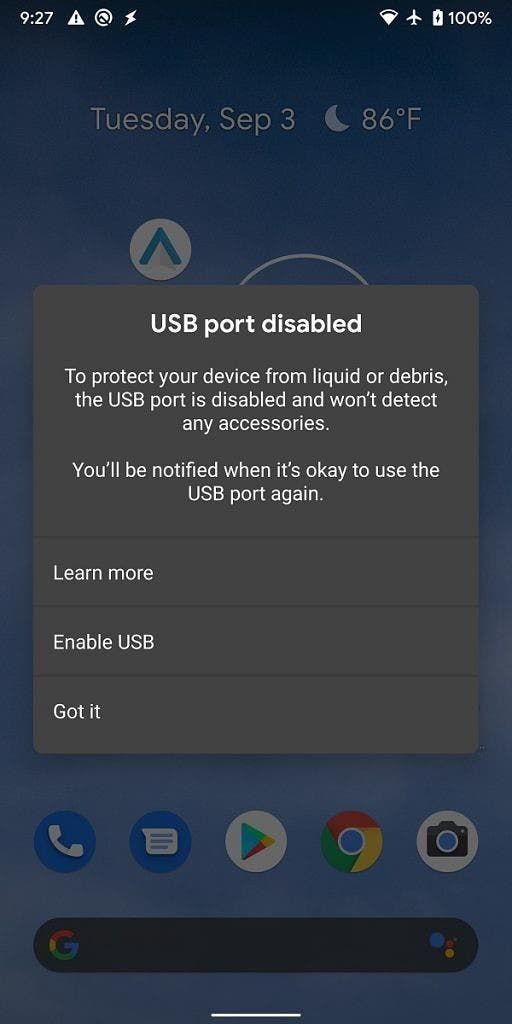 Android 10 Will Warn Users When USB Port Is Overheated Or Wet