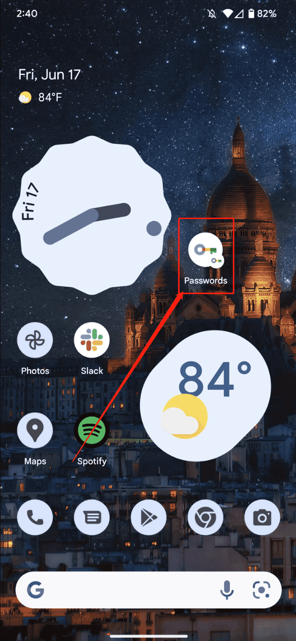 New Android feature: add password manager tool to the home screen