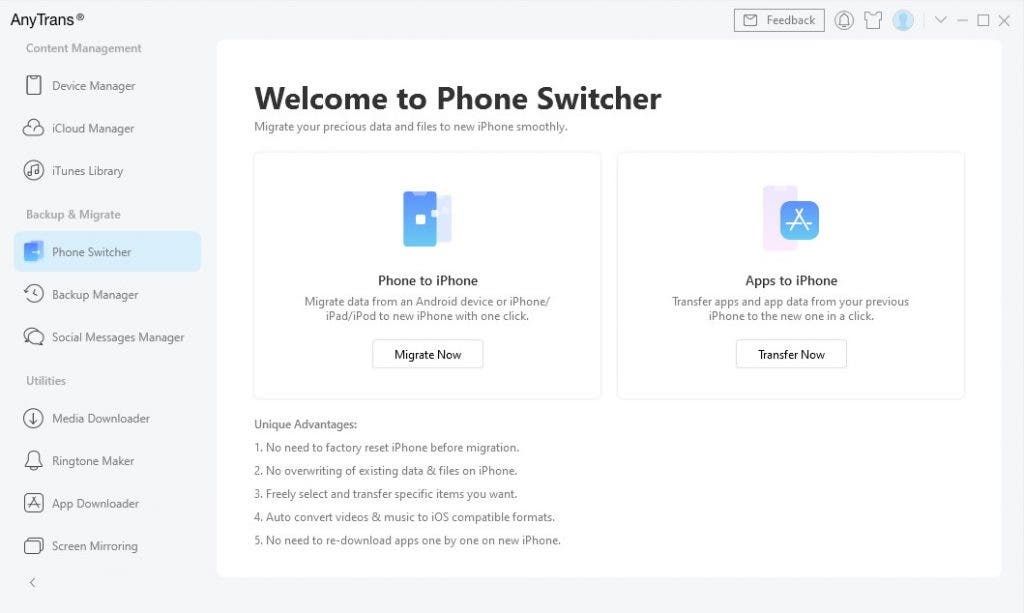 AnyTrans Review: The best iPhone management app for your PC