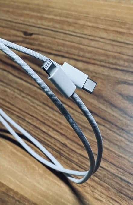 iPhone 12 USB Type-C to Lightning braided charging cable leaks