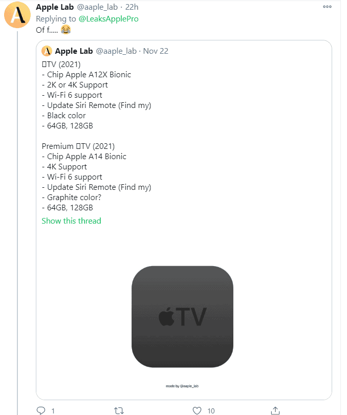 Apple TV with A12Z bionic chip & 128GB storage to launch tomorrow