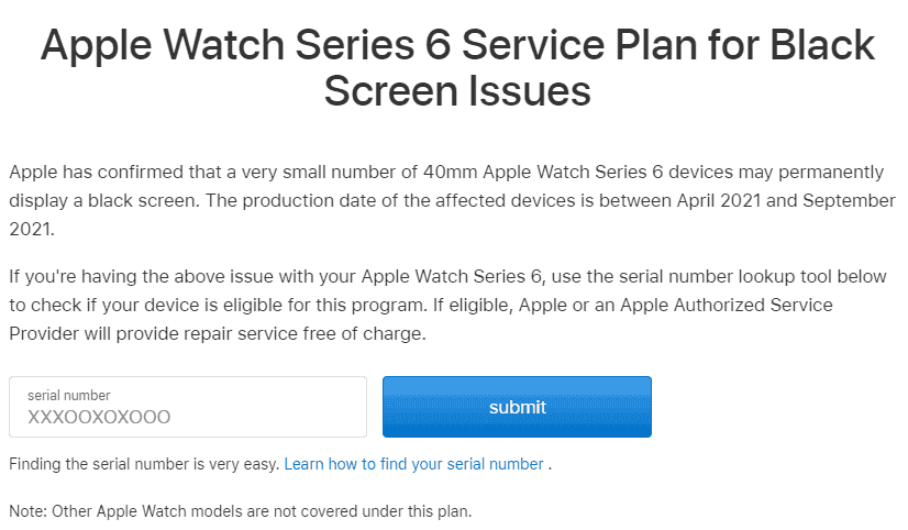 Apple recalls the Watch Series 6 due to a terrible screen issue