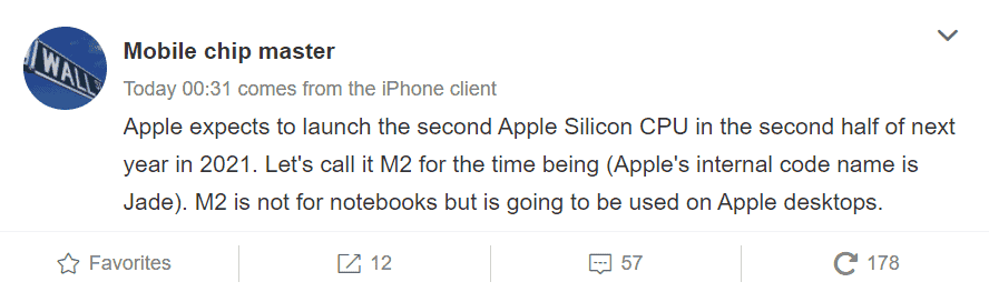 Apple M2 SoC will be used in desktop Mac computers
